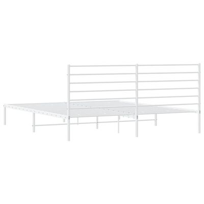 vidaXL Cadre de lit métal sans matelas et tête de lit blanc 193x203 cm