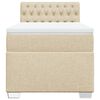 vidaXL Sommier &agrave; lattes de lit avec matelas Cr&egrave;me 80x200 cm Tissu