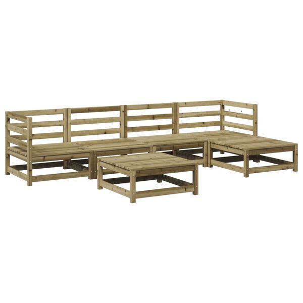 vidaXL Salon de jardin 6 pcs bois de pin impr&eacute;gn&eacute;