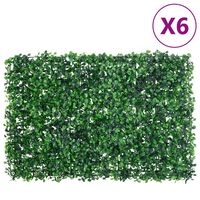  vidaXL Clôture à feuilles d’arbustes artificiels  6 pcs vert 40x60 cm