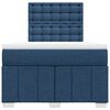 vidaXL Sommier &agrave; lattes de lit avec matelas bleu 120x190 cm tissu