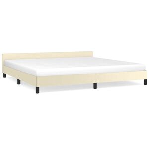 vidaXL Cadre de lit avec t&ecirc;te de lit sans matelas cr&egrave;me 200x200 cm