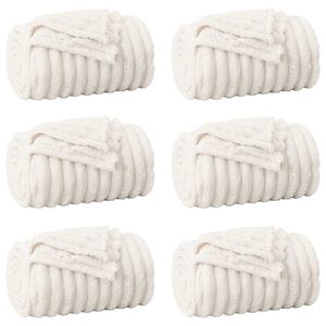 vidaXL Couvertures &agrave; jeter 6 pc Cr&egrave;me 200 x 150 cm 4.75 kg Polaire