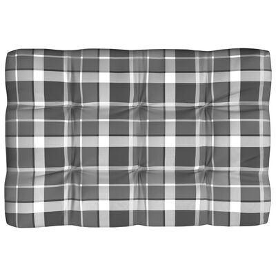 vidaXL Coussins de canapé palette lot de 7 Motif à carreaux gris