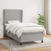 vidaXL Sommier &agrave; lattes de lit et matelas Gris clair 90x190 cm Tissu