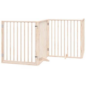 vidaXL Barri&egrave;re pour chiens avec porte 4 panneaux bois de peuplier