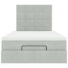 vidaXL Cadre de lit ottoman avec matelas gris clair 120x190 cm velours