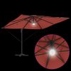 vidaXL Parasol Roma Rouge 286 x 285 x 270 cm Aluminium et polyester