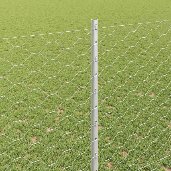 vidaXL Cl&ocirc;ture avec poteau Argent&eacute; 1,5 x 10 m Acier