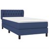 vidaXL Sommier &agrave; lattes de lit avec matelas Bleu 90x200 cm Tissu