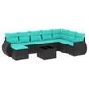 vidaXL Ensemble de canap&eacute; de jardin 9 pcs avec coussins noir r&eacute;sine tress&eacute;e