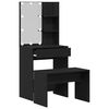 vidaXL Ensemble de table de maquillage LED 2 pcs Chêne noir