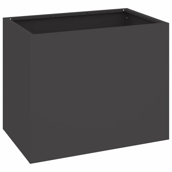 vidaXL Cache-pot de jardin Noir 50 x 32 x 40 cm Acier lamin&eacute; &agrave; froid