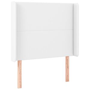 vidaXL T&ecirc;te de lit avec oreilles Blanc 83x16x118/128 cm Similicuir