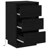 vidaXL Cabinet de chevet avec tiroir Ch&ecirc;ne noir 39 x 34,5 x 65 cm