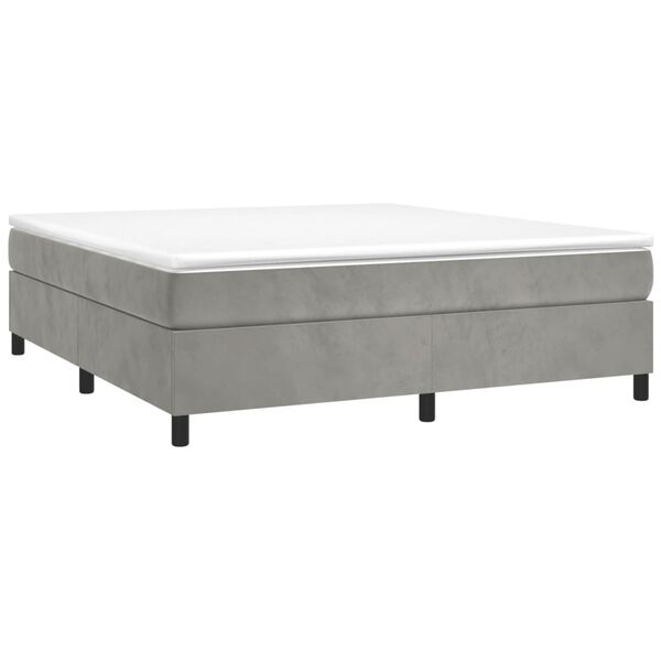 vidaXL Sommier &agrave; lattes de lit et matelas Gris clair 200x200cm Velours