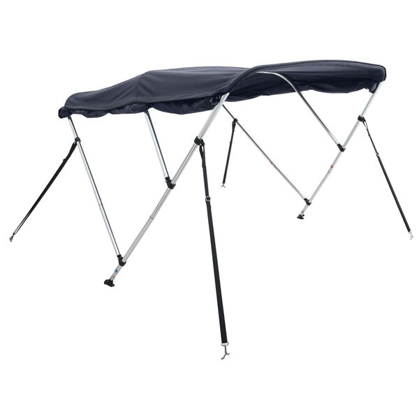 vidaXL Toit bimini &agrave; 3 arceaux parois lat&eacute;rales 183x(185-198)x137 cm