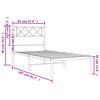 vidaXL Cadre de lit m&eacute;tal sans matelas avec t&ecirc;te de lit blanc 90x200cm