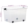 vidaXL Bo&icirc;tes de rangement et roues couvercles 2 pcs Transparent 100 L