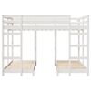 vidaXL Cadre de lit superpos&eacute; triple Blanc 140 x 200 cm Pin massif