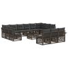 vidaXL Ensemble de canap&eacute; de jardin 14 pc Gris polyrotin