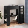 vidaXL Cadre de lit superpos&eacute; avec bureau Ch&ecirc;ne noir 75 x 190 cm