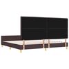 vidaXL Cadre de lit avec t&ecirc;te de lit Marron fonc&eacute; 200 x 200 cm tissu