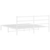 vidaXL Cadre de lit m&eacute;tal sans matelas et t&ecirc;te de lit blanc 180x200 cm