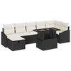 vidaXL Ensemble de canap&eacute; de jardin 8 pc Noir polyrotin