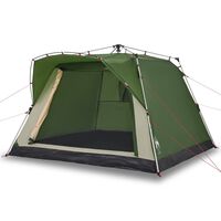 vidaXL Tente de camping cabine 4 personnes vert libération rapide
