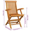 vidaXL Chaises de jardin avec coussins rouge lot de 6 Bois teck massif