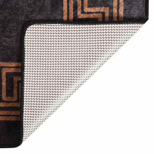 vidaXL Tapis lavable antid&eacute;rapant 80x150 cm Noir et dor&eacute;