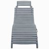 vidaXL Chaise longue avec coussin Gris Bois d'acacia solide
