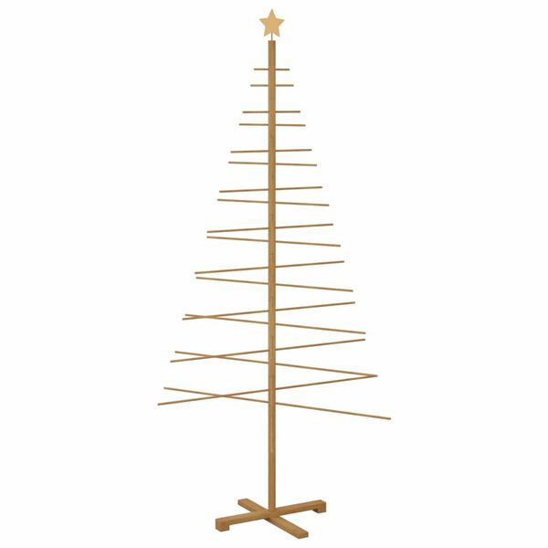 vidaXL Arbre de Noël en bois avec support Marron 210 cm Bambou