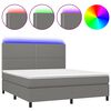 vidaXL Sommier &agrave; lattes de lit et matelas et LED Gris fonc&eacute; 180x200 cm