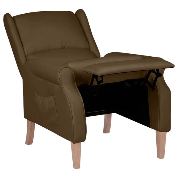 vidaXL Fauteuil inclinable Marron Tissu