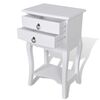 vidaXL Table de chevet avec 2 tiroirs Blanc