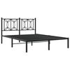 vidaXL Cadre de lit m&eacute;tal sans matelas avec t&ecirc;te de lit noir 135x190cm