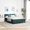 vidaXL Lit &agrave; ressort LED avec matelas Vert fonc&eacute; 140 x 200 cm Velours