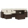 vidaXL Salon de jardin avec coussins 7 pcs marron r&eacute;sine tress&eacute;e