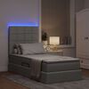 vidaXL Lit avec rangement et LED Gris clair 90 x 190 cm Polyester