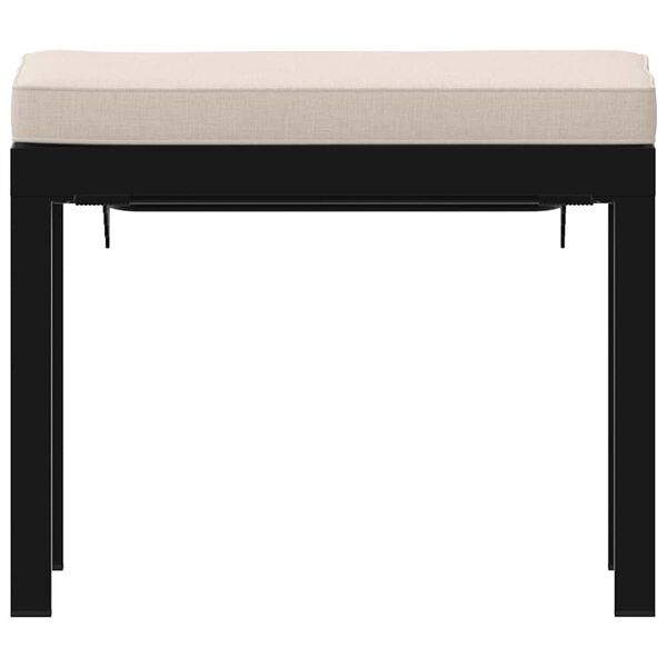 vidaXL Tabouret de jardin avec coussin noir acier enduit de poudre