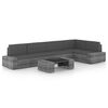 vidaXL Salon de jardin 6 pcs avec coussins Gris R&eacute;sine tress&eacute;e