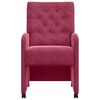 vidaXL Chaises de Salle &agrave; Manger avec Roues 2 pcs Bordeaux Velours