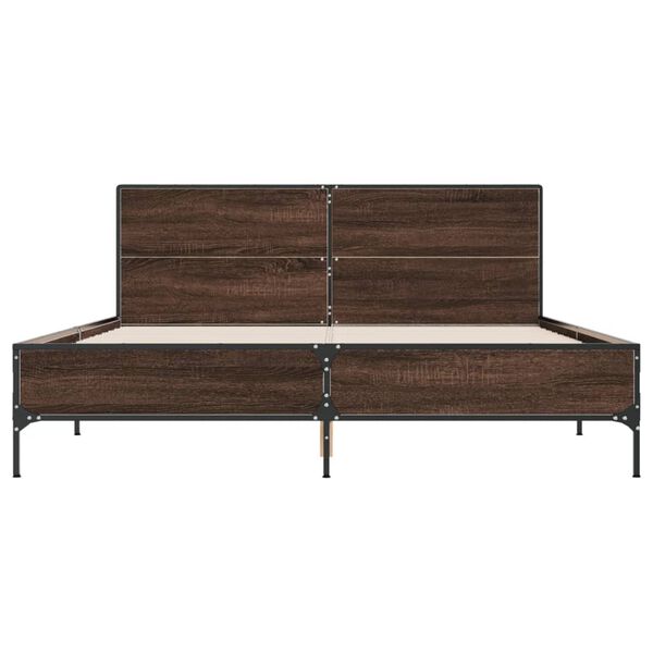 vidaXL Cadre de lit sans matelas ch&ecirc;ne marron 150x200 cm