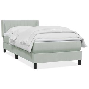 vidaXL Sommier &agrave; lattes de lit et matelas gris clair 80x210 cm velours