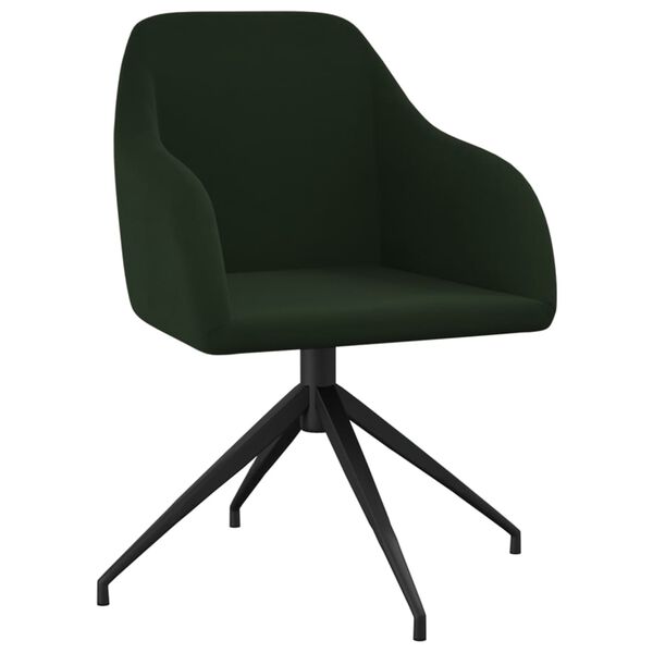 vidaXL Chaises &agrave; manger lot de 2 Vert fonc&eacute; Velours