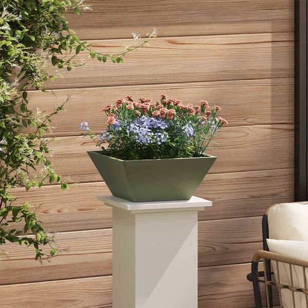 vidaXL Cache-pot de jardin Vert olive 35 x 35 x 15 cm
