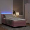 vidaXL Lit &agrave; ressort LED avec matelas Rose 90 x 190 cm Velours