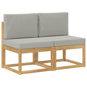 vidaXL 2 Pi&egrave;ce Sofa de milieu ext&eacute;rieur Bois d'Acacia Massif Blanc